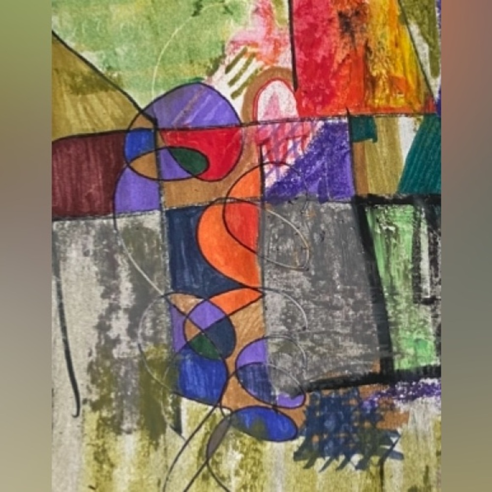 Original Abstract Multicolor Canvas Art